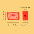 Red polymer clay envelope bead with a heart pattern for DIY jewelry crafts 9mm size - Love Heart Envelope