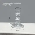 European style clear glass candle holder for long candles 140g weight height 9cm - Small Gourd Stem Glass Candle Holder / Clear