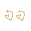Minimalist heart-shaped gold stud earrings with a polished geometric stainless steel finish - Smooth Heart Style (8#)