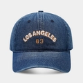 Berretto da baseball in denim blu scuro con ricamo vintage Los Angeles 83 sulla parte frontale - Regolabile / Blu scuro