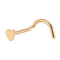 Piercing al naso a forma di S in acciaio inossidabile dorato con cuore piatto - Forma a S / Oro