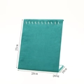 Teal micro-suede L-shaped necklace display stand measuring 25x20x10cm for jewelry - 11-Hook Necklace Stand / Dark Green