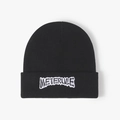 Gorro de punto negro clásico con bordado blanco de METERULE para el calor invernal - Negro