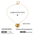 Collana con ciondolo a cuore in acciaio inossidabile dorato con dimensioni e dettagli - Oro (JDN2403003)