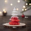 Christmas tree candle with white and red gradient, 10cm height for festive decor - Red Conifer Tree (Sweet Berry)