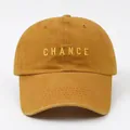 Mustard yellow baseball cap with embroidered CHANCE lettering and curved brim - Adjustable / Ginger Yellow