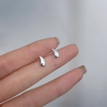 Minimalist S925 sterling silver drop stud earring in a sleek polished silver finish - Water Drop / Silver