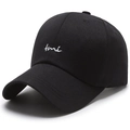 Berretto da baseball classico in cotone nero con ricamo tmc bianco e visiera curva - Nero