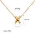 Detailed size specifications for gold balloon letter X pendant necklace with 50cm chain - Letter X