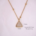 Collana in acciaio inossidabile placcata oro 14K con pendente a triangolo e brillanti - Triangolo con Zirconia Completa