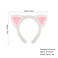 Cerchietto con orecchie da gatto in morbido peluche bianco e rosa, misura 20x15cm - Cerchietto Orecchie di Gatto in Peluche Bianco
