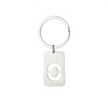 Brushed metal dog tag keychain with hollow letter design on a creative pendant - Letter O