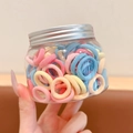 Elastici per capelli colorati in tonalità macaron in un barattolo trasparente - Barattolo / 3# Anelli per Capelli Serie Gelato (140 Pezzi)