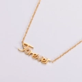 Collana dorata con ciondolo a lettere Forever e zirconi bianchi da donna - Oro