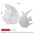 Fish shaped silicone candle mold and cream white fish candle for DIY craft projects - Kissing Fish-1