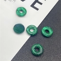 Green malachite pattern abacus beads for DIY jewelry with unique black stripes - Synthetic Malachite 1PC