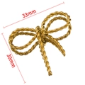 33mm golden stainless steel butterfly pendant with twisted cable texture for DIY jewelry - Twisted Rope Texture Style (Style C) / 5 Pieces / Gold