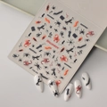 Autocollants 3D d'Halloween pour ongles avec araignées et scorpions pour décoration DIY - Style Araignée Insecte Halloween (FEB-888)