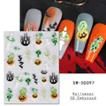 5D geprägte Halloween Nagelaufkleber mit Kürbis- und Geistmotiven, Modell SW-5D097 - SW-5D97 Gemischt Kürbis Geist