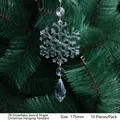 Sparkling crystal snowflake pendant for Christmas trees, 175mm height, 10 pieces per pack - 175mm Snowflake Sword Shape