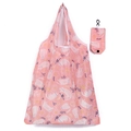 Foldable light pink shopping bag with cat patterns and matching storage pouch - 16kg / 38*58cm / Pink Cat (XC-48)