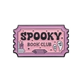 Pin's en émail rose avec lettrage Spooky Book Club et motifs de Halloween - Club de Lecture Spooky (Violet)
