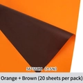 Waterproof dual-color flower wrapping paper in orange and dark brown matte finish - Orange + Brown