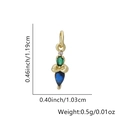 Detailed size view of a gold starfish pendant with green and blue crystals - Waterdrop Leaf Style (Style 4)