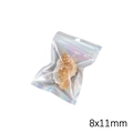 8x11mm natural shell charms in holographic laser resealable plastic bags for DIY crafts - 8x11cm (20Pcs/Pack)