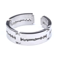 Macro shot of silver razor blade shaped stainless steel ring on white background - US 7 / Razor Blade Style (12106)