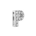 Silver letter P charm with clear rhinestones for 10mm DIY slider bracelets - Letter P / 10mm Full Drill Letter / Silver