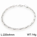Unisex 220mm silver stainless steel twisted rope chain bracelet with 4mm width - Silver Oval Link Style (KB204709-ZJZL)