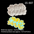 Blue Happy Birthday silicone fondant mold with heart shapes for cake decoration - Style 3 / Gray