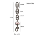 Gun black metal chain extender with lobster clasp for handbags, 12cm length - 12cm Anchor Chain Gun Black