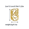 Golden hollow leaf pattern stainless steel ring for women with size measurements - US 6 / Gold Hollow Leaf (R0004-02)