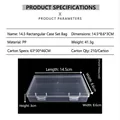 Clear PP plastic rectangular storage box with secure latch sized 14.5x8.6x3cm - 14.5 Rectangular (14.5*8.6*3cm)
