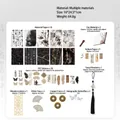 Detailed components list of retro ink style DIY handmade decorative material kit - 46pcs Set / Ink Document