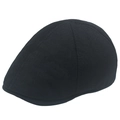 Béret classique noir respirant avec tissu tissé texturé pour hommes et femmes - Ajustable (57-61cm) / Noir