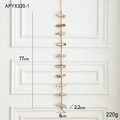 Rustic wooden Merry Christmas hanging ornament with natural bark measuring 77cm long - Single Line Small Ladder Hanging 77cm