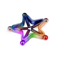 Stervormige niet-piercing tepelring met regenboogafwerking en verstelbare schroeven - Ster - Regenboog