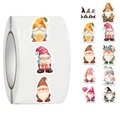 500pcs Christmas gnome roll stickers for gift wrapping and decorative holiday sealing - Jjt047 Colored Dwarfs (10 Images 500 Sheets/roll)