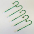 Pack de 5 bolígrafos navideños de bastón de caramelo con rayas verdes y blancas y cascabeles - Con Campana Verde / Verde