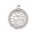 Colgante espiral hueco de acero plateado con cristales brillantes para joyería DIY - Color Acero (KLJ2713-Z)