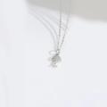 Silver Radiant Star mushroom pendant necklace with pavé diamonds and drop stone - Silver Mushroom