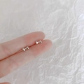 Minimalist 925 sterling silver bow knot stud earrings for women with a polished finish - Bow / Silver