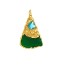 Minimalist 18k gold plated stainless steel pendant featuring colorful gemstone inlays - Natural Stone (Pendant Only)