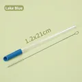 Tritan reusable straw set in lake blue with a cleaning brush and silicone tip - 1.2x21cm / Lake Blue