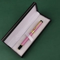 Business fountain pen in matte pink with gold accents in a premium black gift box - Dragon Matte / Pink / Boxed