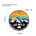 Go Wild Adventure Is Calling soft enamel pin with polar bear and snow mountain - Go Wild Adventure (CC1556)