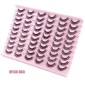 Black 40 pairs pack of natural voluminous faux fiber false eyelashes model MY30-003 - Russian Style 3 (MY30-003)